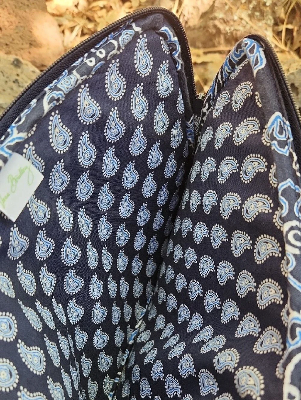 Vera Bradley Blue Paisley Quilted Tablet Case Zip Pouch